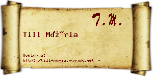 Till Mária névjegykártya