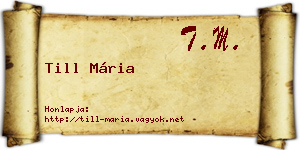 Till Mária névjegykártya